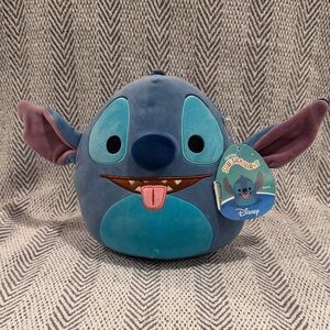 Stitch Disney Squishmallow 8in with tongue out.